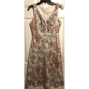 Tommy Hilfiger size 6 linen ruffle dress lined sleeveless Summer